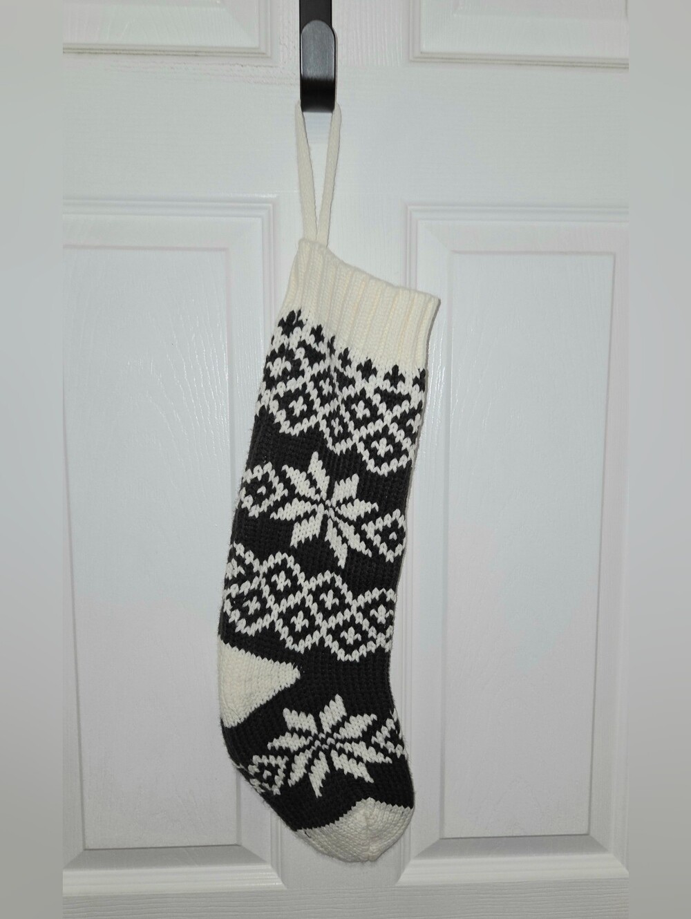 Wondershop Snowflake Christmas Stocking Gray/White 21"